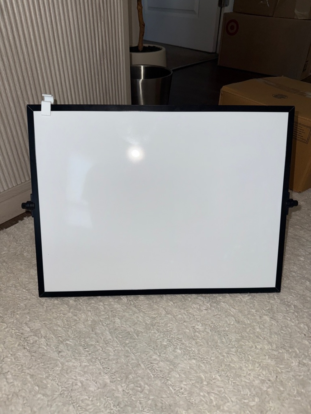 Dry Erase Whiteboard with Black Frame Adjustable Tilt or Flat